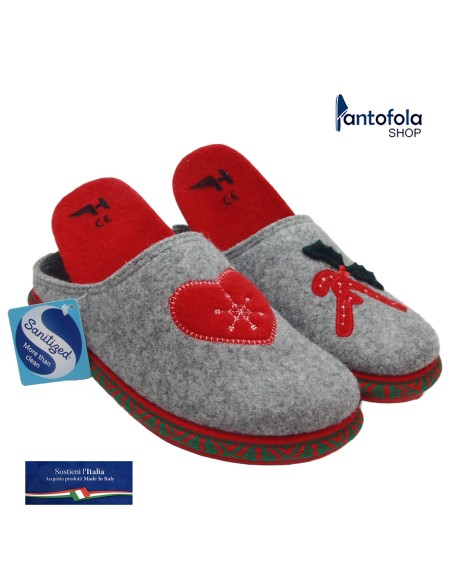Hergos H 1027 Grigio - Calzatura comoda in Lana cotta - Plantare estraibile