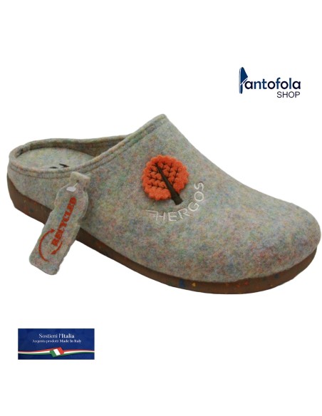 Hergos H 2001 Blu Green - Calzatura comoda in Lana cotta - Plantare estraibile