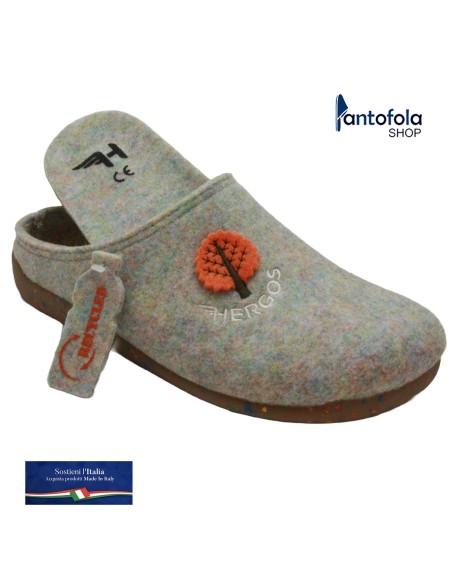Hergos H 2001 Blu Green - Calzatura comoda in Lana cotta - Plantare estraibile