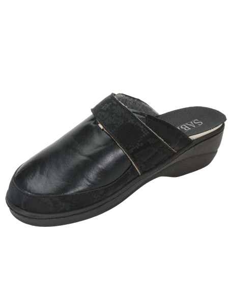 S 1300 Nero - Sabot con morbida tomaia