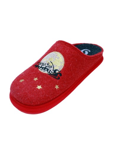 S 4217 Lana Rosso - Ciabatta in lana plantare...