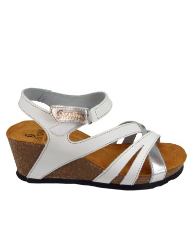 Sabatini 4351 Bianco/Argento- Sandalo comodo -...