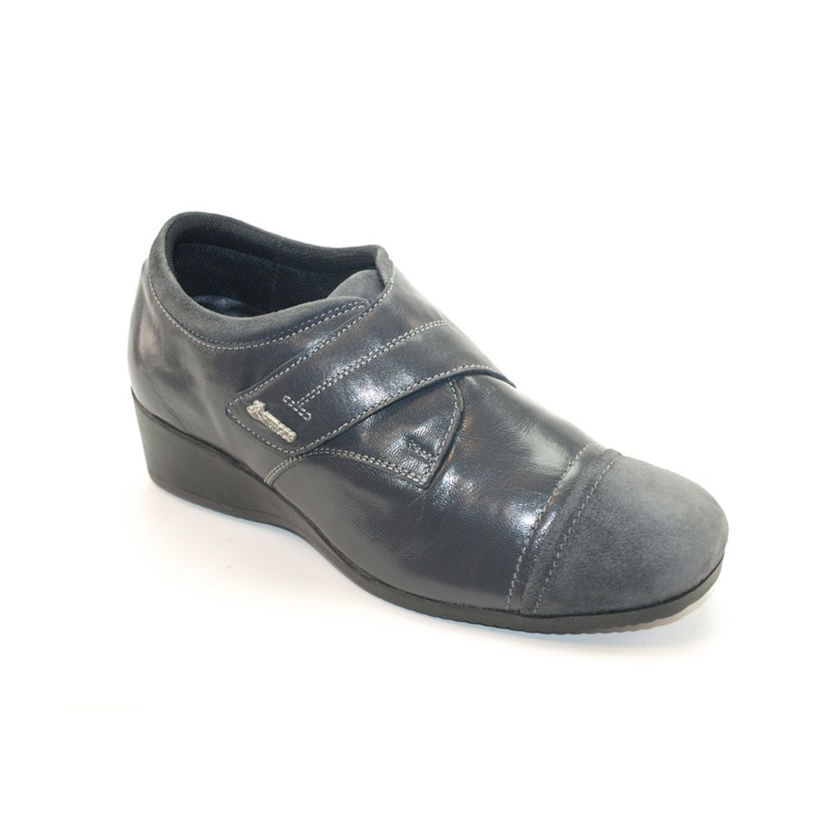 H 9002 Grigio - Scarpa comoda ed elegante, vera pelle e camoscio