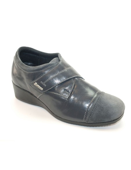 H 9002 Grigio - Scarpa comoda ed elegante, vera pelle e camoscio