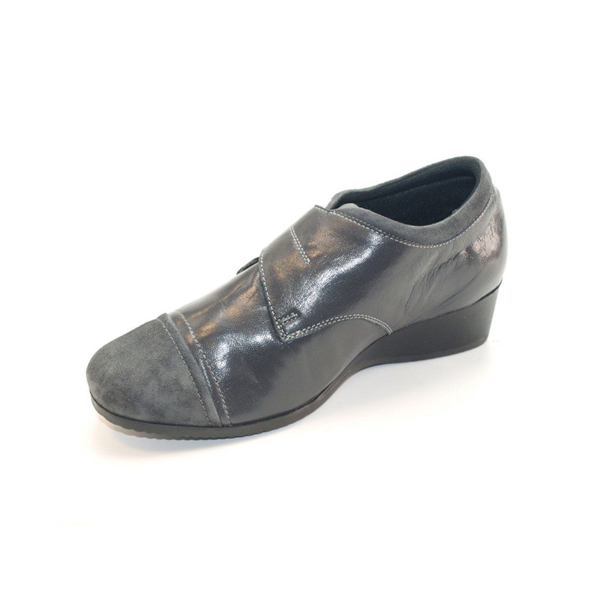 H 9002 Grigio - Scarpa comoda ed elegante, vera pelle e camoscio
