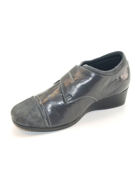 H 9002 Grigio - Scarpa comoda ed elegante, vera pelle e camoscio