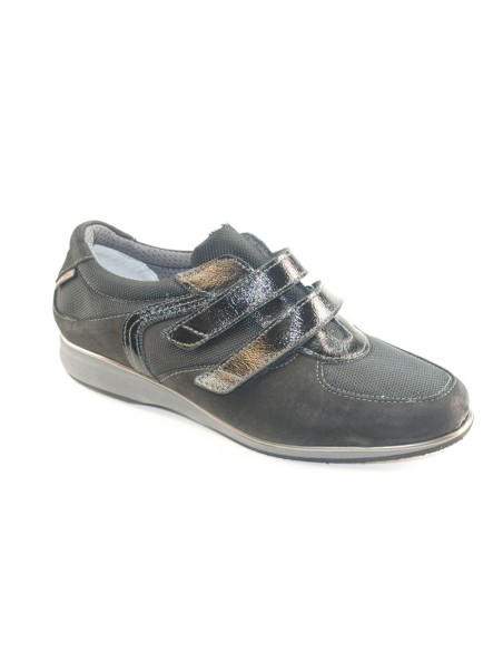 H 9004 Nero Camoscio - Scarpa comoda ed elegante Vera pelle e Camoscio