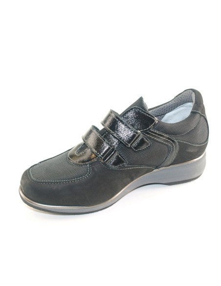 H 9004 Nero Camoscio - Scarpa comoda ed elegante Vera pelle e Camoscio