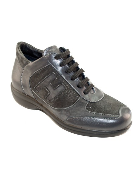 H 9100 Nero - Scarpa comoda ed elegante, vera pelle e Camoscio