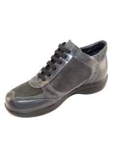 H 9100 Nero - Scarpa comoda ed elegante, vera pelle e Camoscio 2