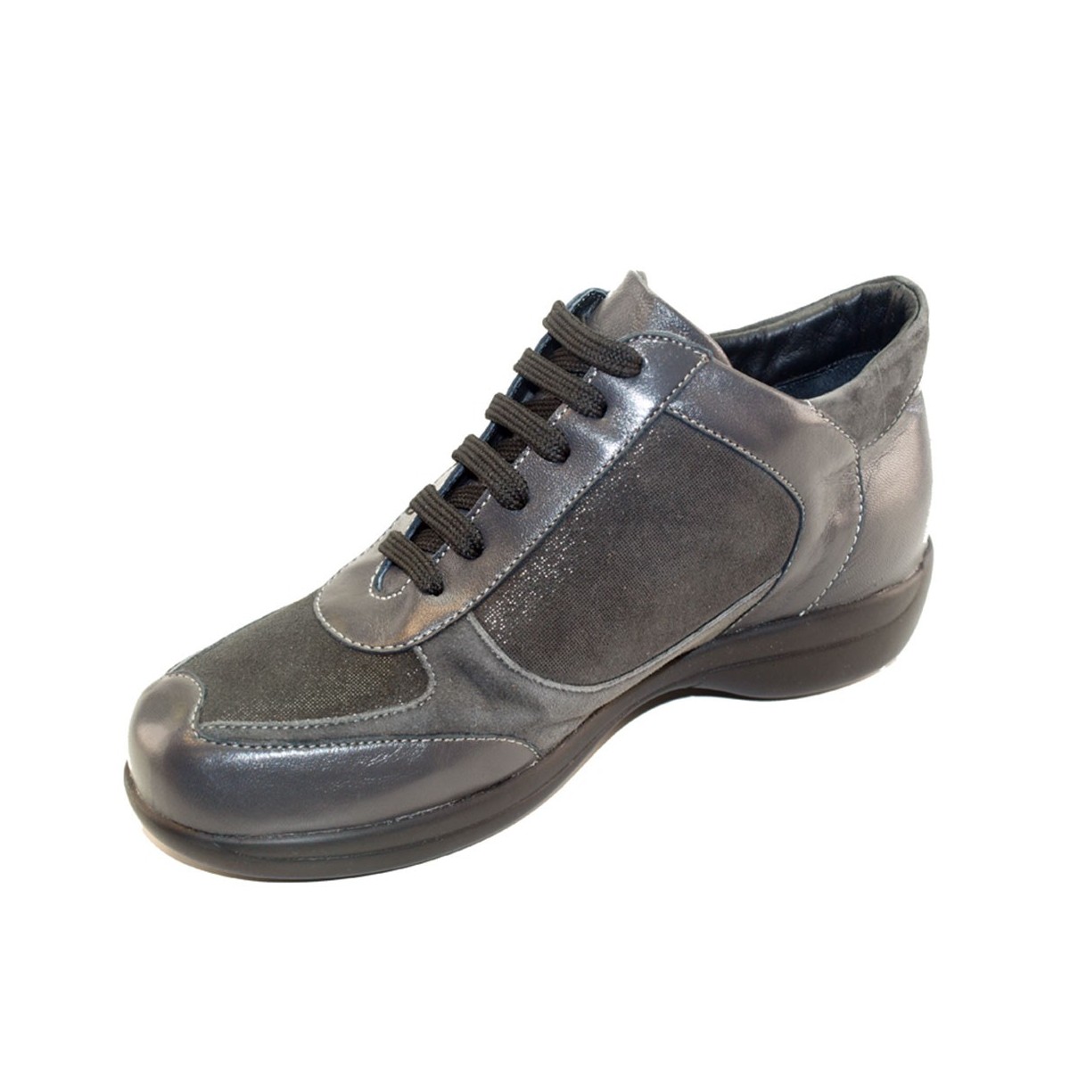 H 9100 Nero - Scarpa comoda ed elegante, vera pelle e Camoscio