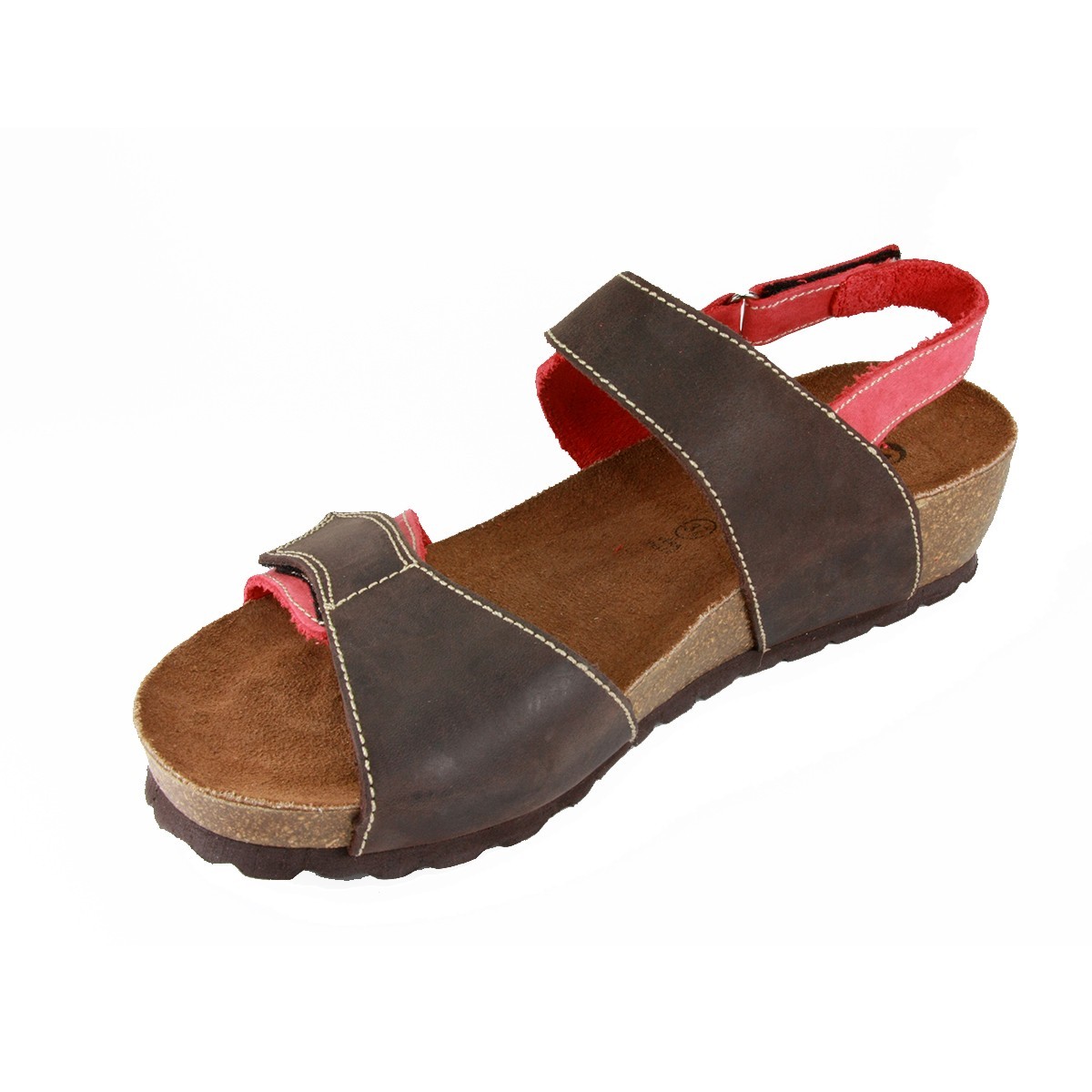 Sabatini 927 Tortora Jeans- Sandalo comodo con doppio strappo- Vera pelle