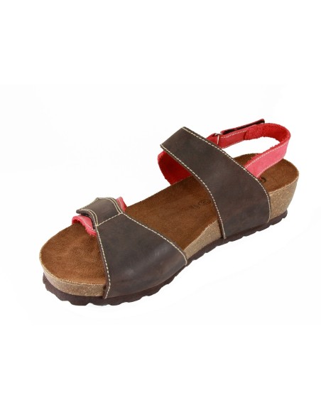 Sabatini 927 Tortora Jeans- Sandalo comodo con doppio strappo- Vera pelle