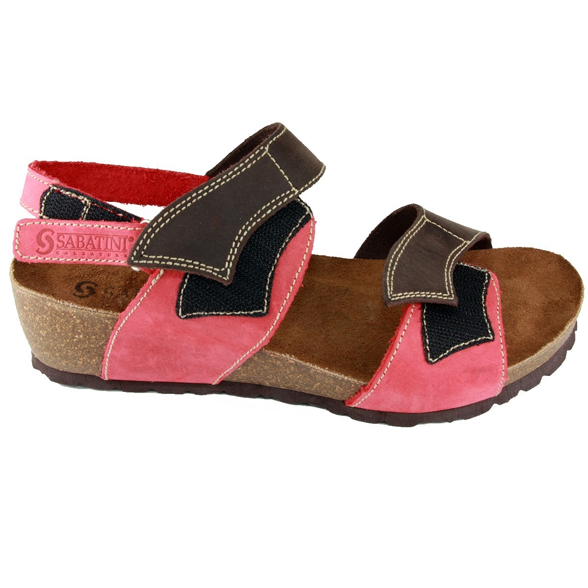 Sabatini 927 Tortora Jeans- Sandalo comodo con doppio strappo- Vera pelle