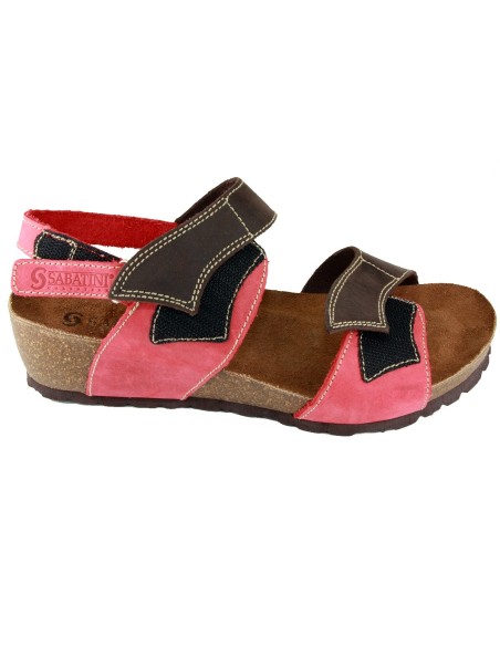 Sabatini 927 Tortora Jeans- Sandalo comodo con doppio strappo- Vera pelle