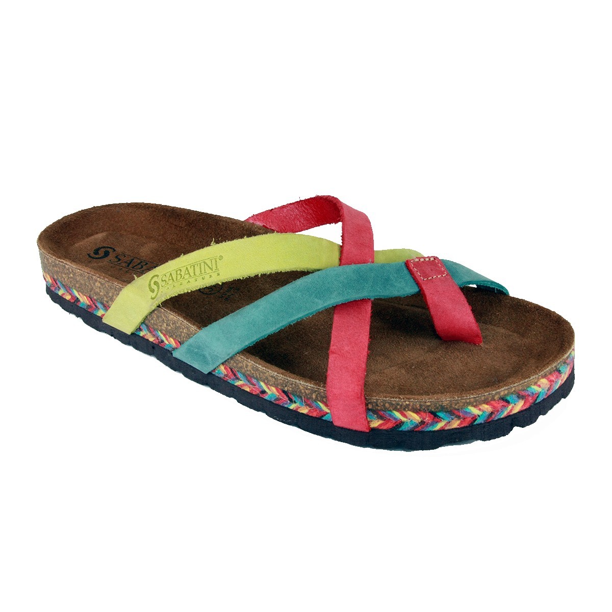 Sabatini 942 Multicolor Raja - Sandalo comodo - Vera pelle