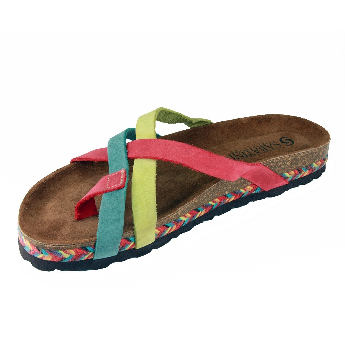 Sabatini 942 Multicolor Raja - Sandalo comodo - Vera pelle