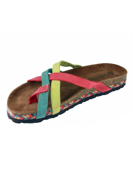 Sabatini 942 Multicolor Raja - Sandalo comodo - Vera pelle