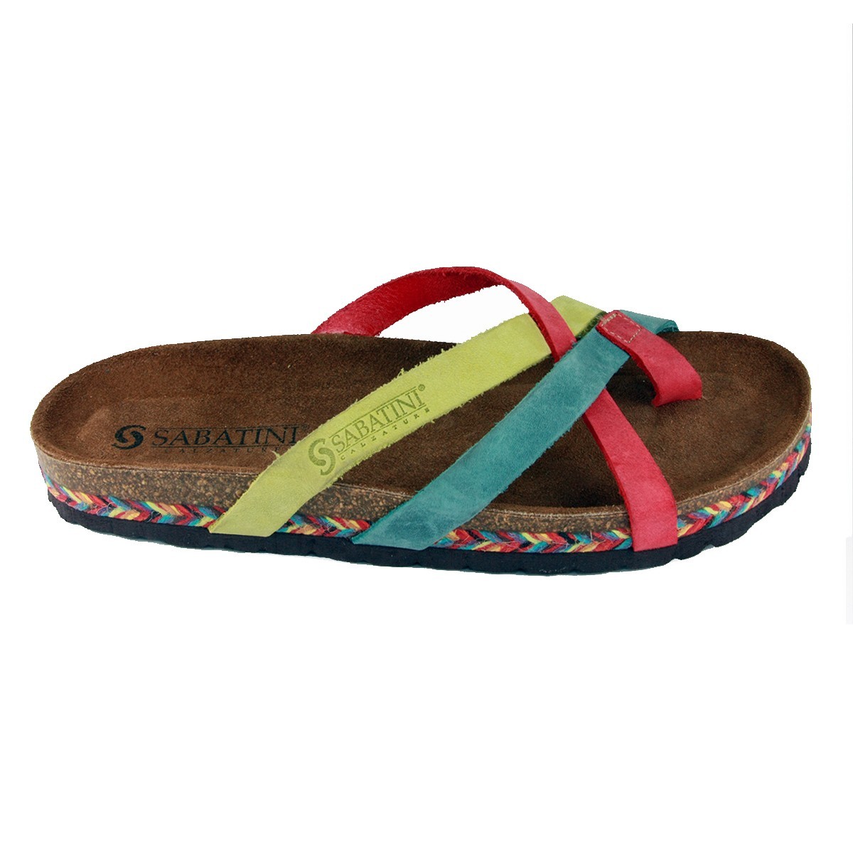 Sabatini 942 Multicolor Raja - Sandalo comodo - Vera pelle
