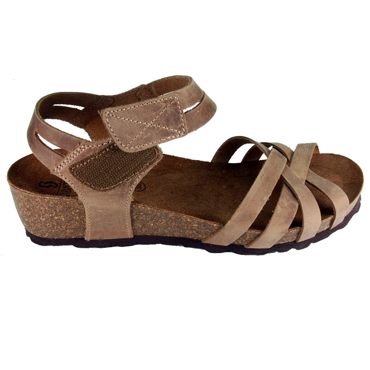 Sabatini 942 Tortora Raja - Sandalo comodo - Vera pelle