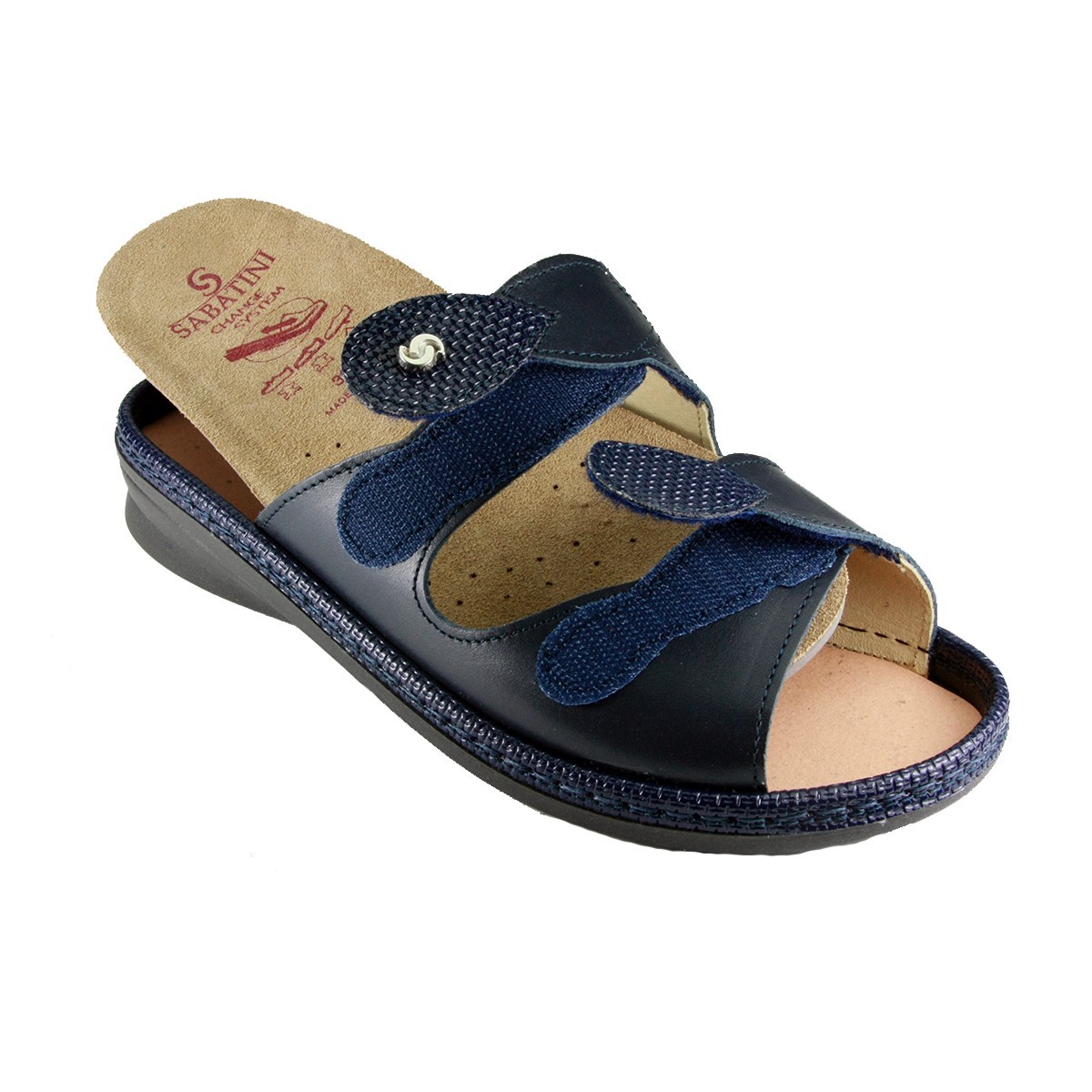 Sabatini S 908 Blu Nappa - Calzatura comoda, plantare estraibile - Vera pelle