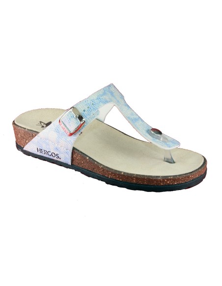 Hergos H 074 Azzurro - Calzatura infradito comoda, plantare estraibile