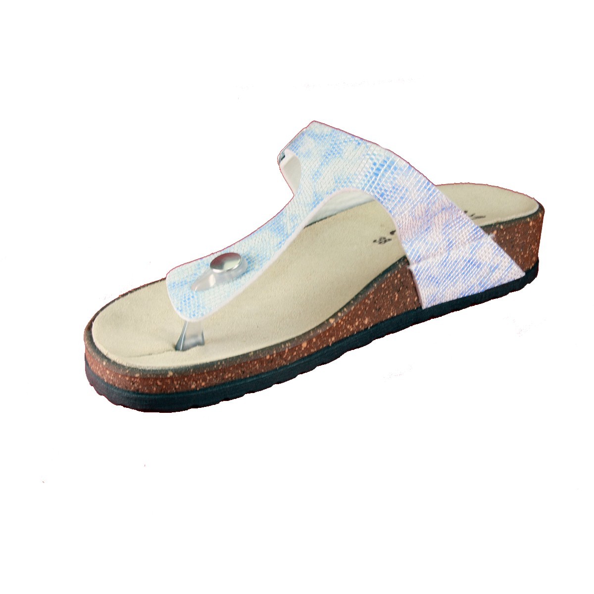 Hergos H 074 Azzurro - Calzatura infradito comoda, plantare estraibile