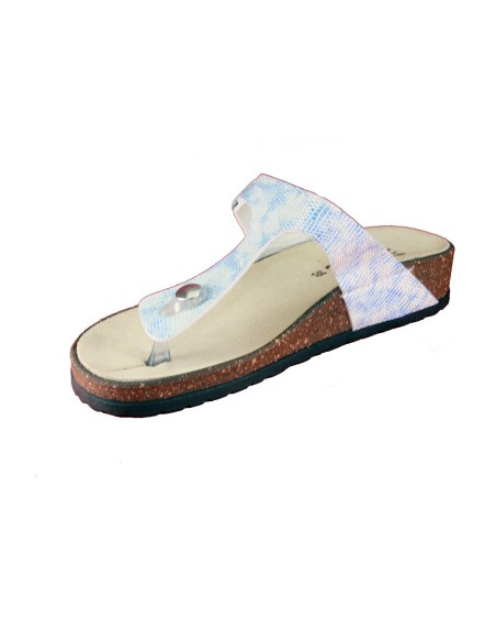 Hergos H 074 Azzurro - Calzatura infradito comoda, plantare estraibile