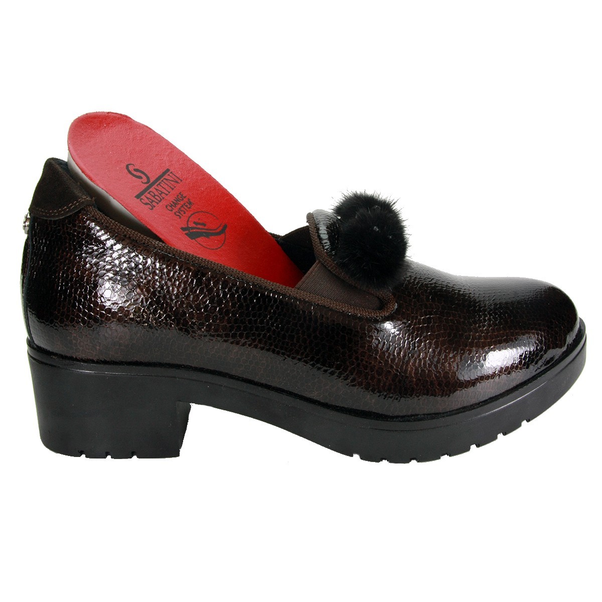 Sabatini S 7250 Testa di Moro Milady- Calzatura comoda ed elegante, vera pelle e plantare estraibile