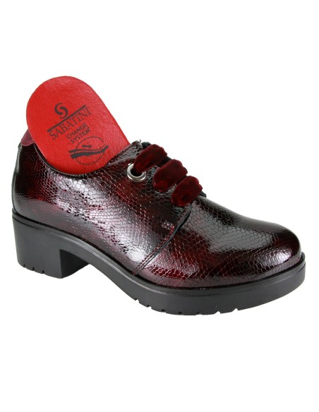 Sabatini S 7251 Bordeaux Milady - Scarpa comoda ed elegante, vera pelle e plantare estraibile