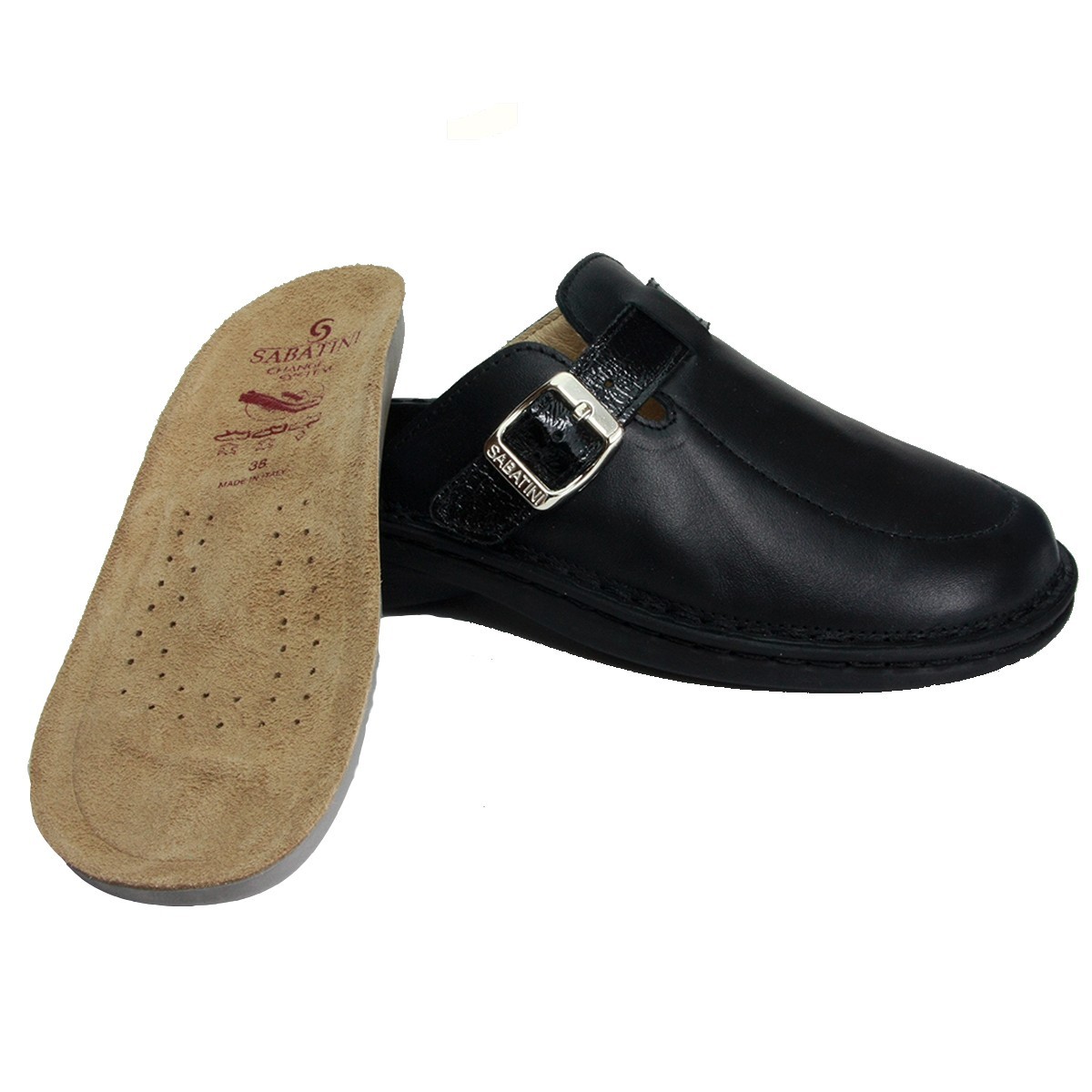 Sabatini 1829 Nero Nappa 2018 - Calzatura sabot comoda invernale e mezza stagione, vera pelle