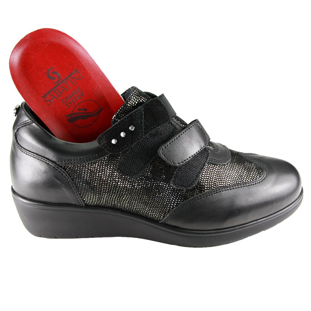 Sabatini S 7301 Nero Pitone - Scarpa comoda ed elegante, vera pelle e plantare estraibile
